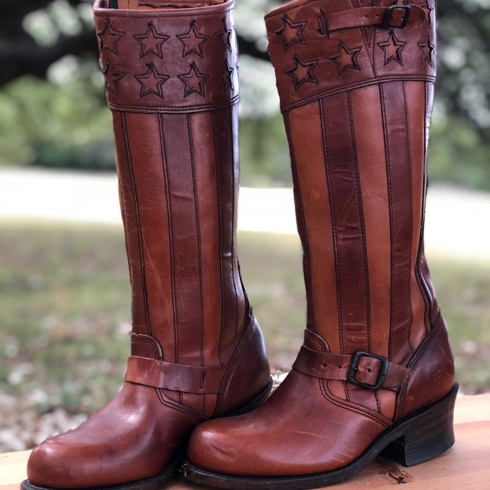 Frye Engineer Americana leather boots